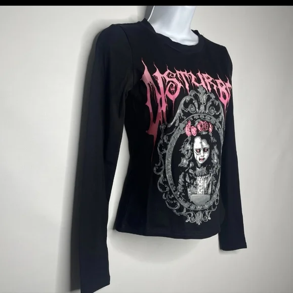 NWT Dolls Kill Distorted Reflections XXS Long Sleeved Top Tshirt!! - Picture 3 of 12